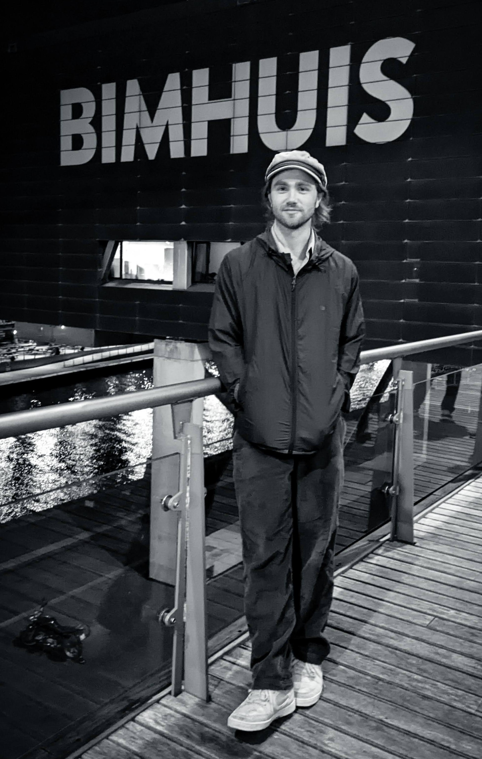 NJ in front of Bimhuis in Amsterdam